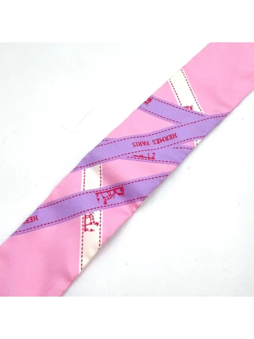 Hermes Twilly Bolduc Silk Pink Light Purple Scarf